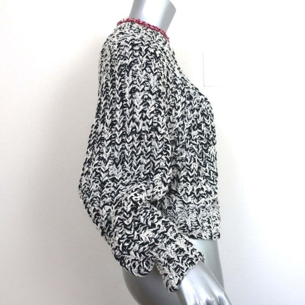 Isabel Marant Pullover Sweater Wenji White/Black Cotton-Blend Loose Knit Size 34 - Picture 4 of 8